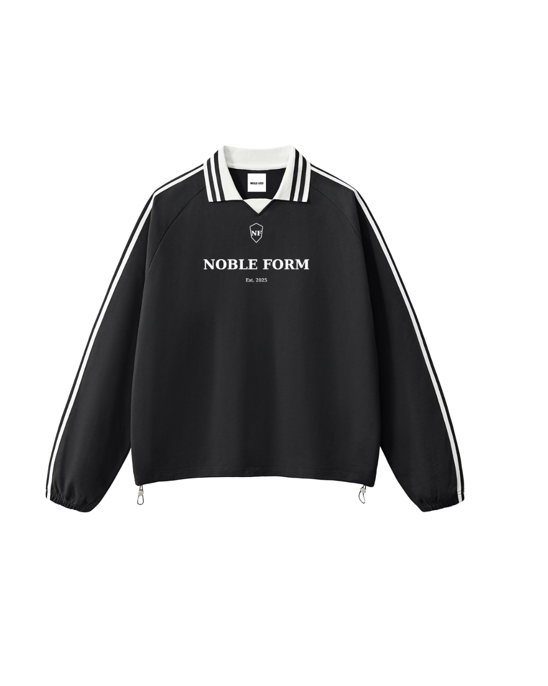 Noble Form Striped Lapel Collar Sweatshirt