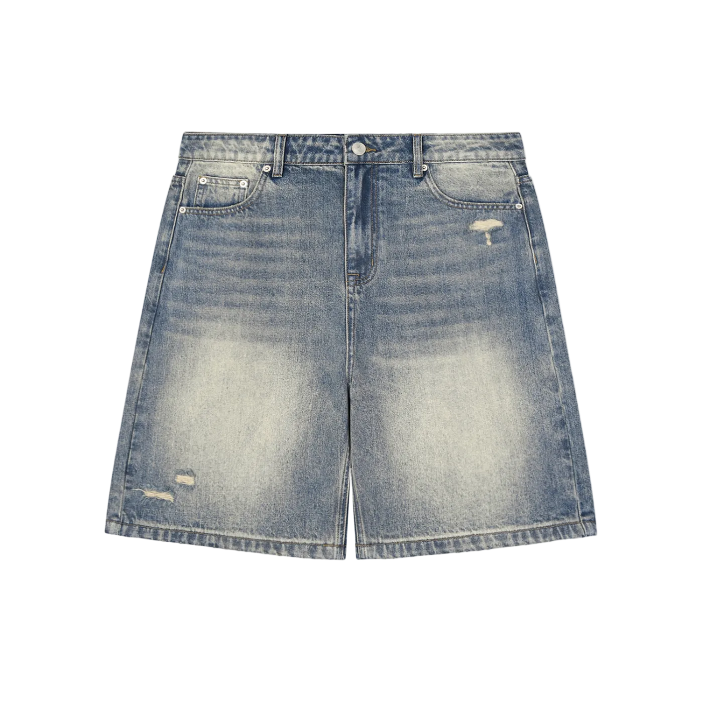 FADED DISTRESSED BAGGY DENIM SHORTS
