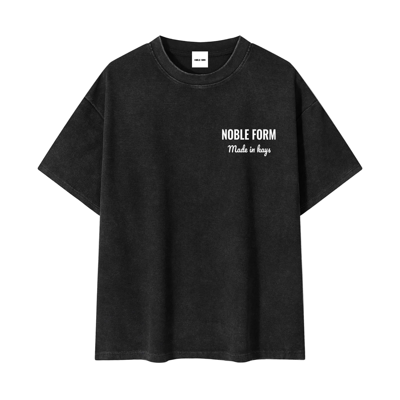 NOBLE FORM x MADEINKAYS MINERAL WASH WAFFLE KNIT T-SHIRT