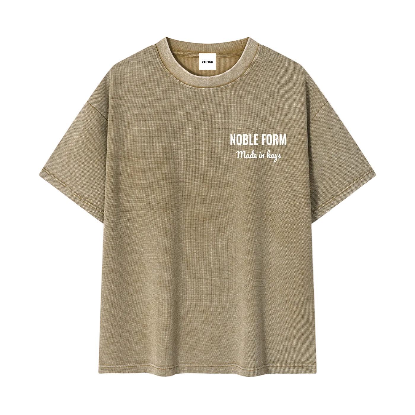 NOBLE FORM x MADEINKAYS MINERAL WASH WAFFLE KNIT T-SHIRT
