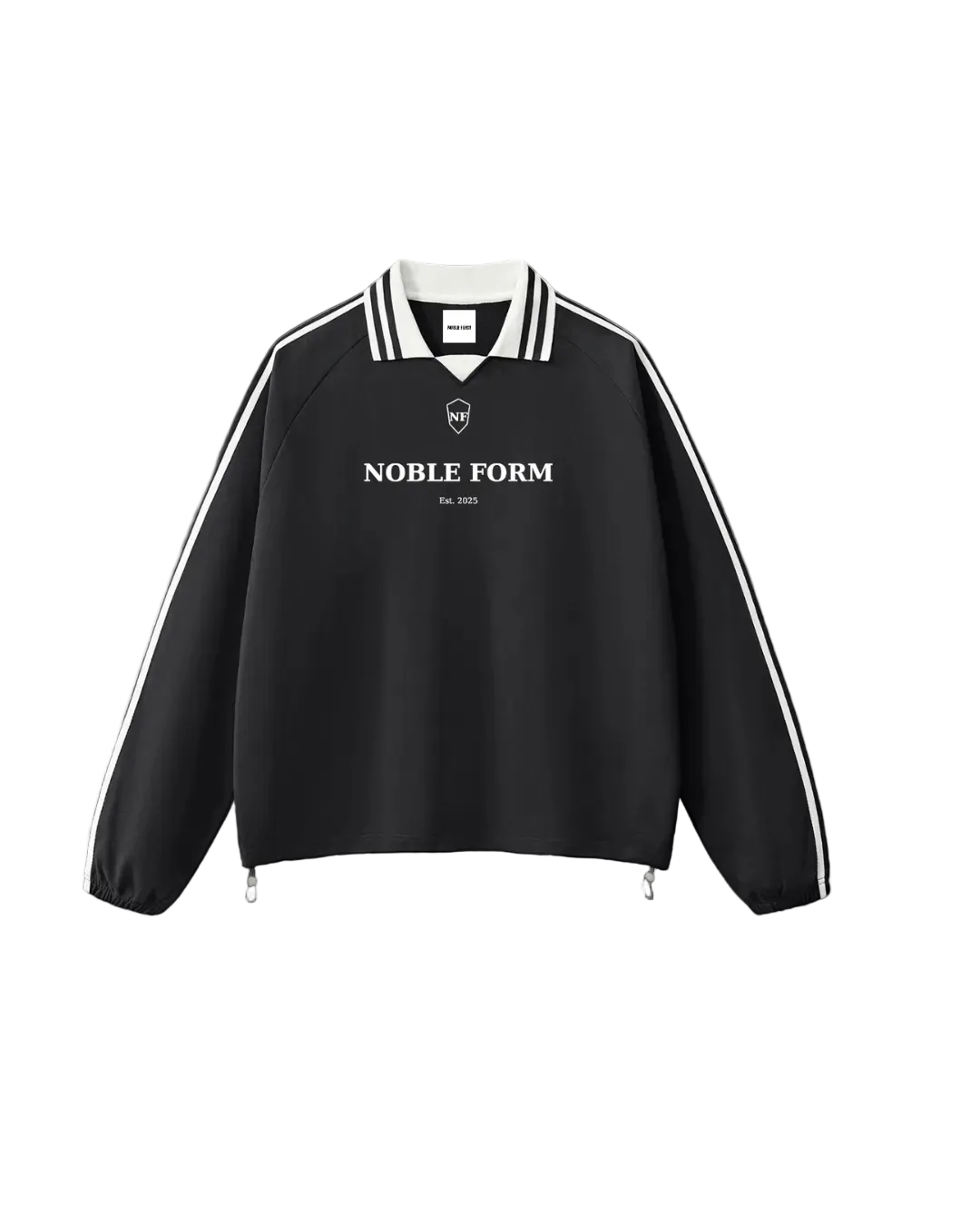 STRIPE LAPEL COLLAR SWEATSHIRT