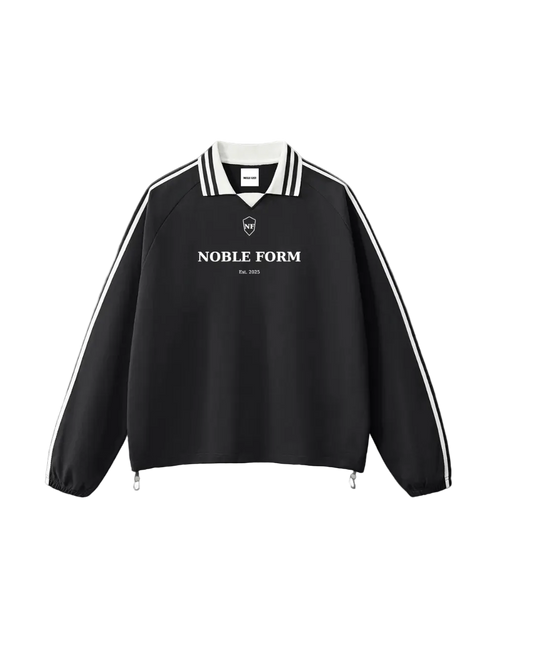 STRIPE LAPEL COLLAR SWEATSHIRT
