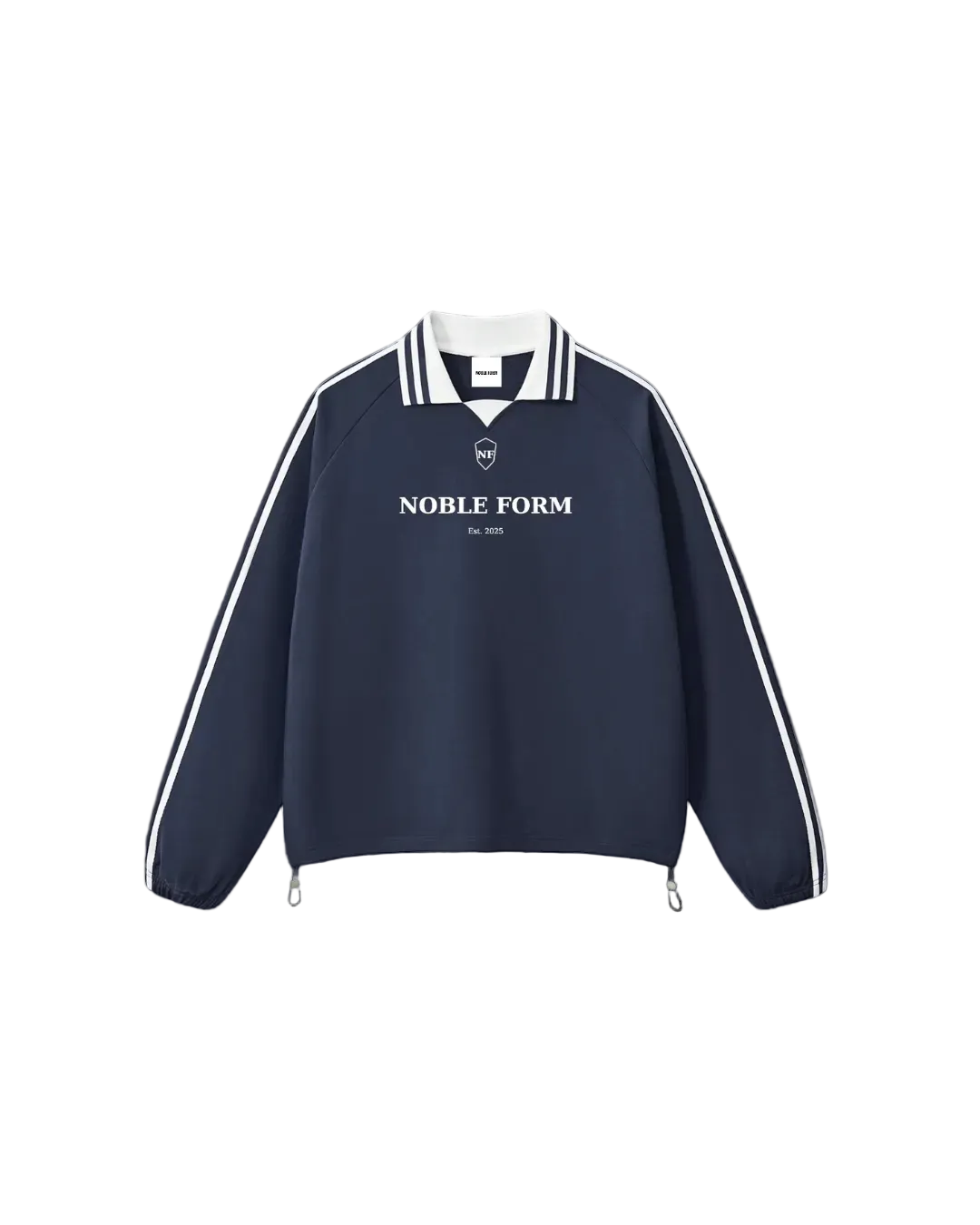 STRIPE LAPEL COLLAR SWEATSHIRT
